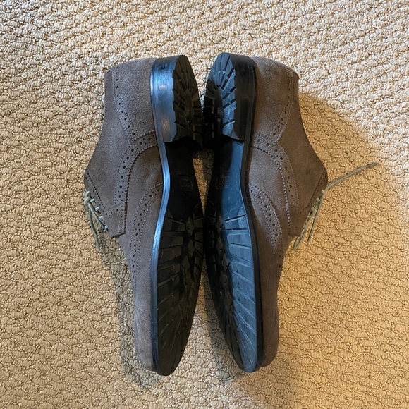 Hugo Boss Men’s Grey Suede Wingtips US Size 10 - Picture 4 of 10
